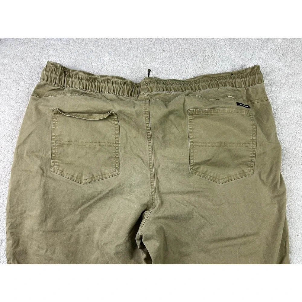 Ocean‎ Current Pants Mens XL Khaki Jogger Drawstring Moto Biker Stretch Casual
